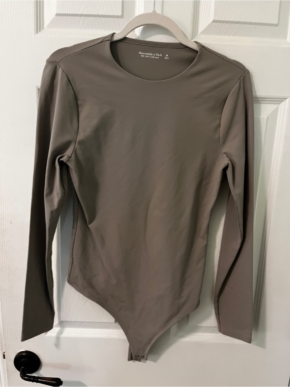 Abercrombie & Fitch Long-Sleeve Taupe Crew Bodysuit